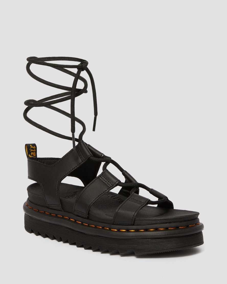 Dr Martens Nartilla Leather Gladiator Naisten Platform Sandaalit Mustat  Suomi |  8579PHEJV