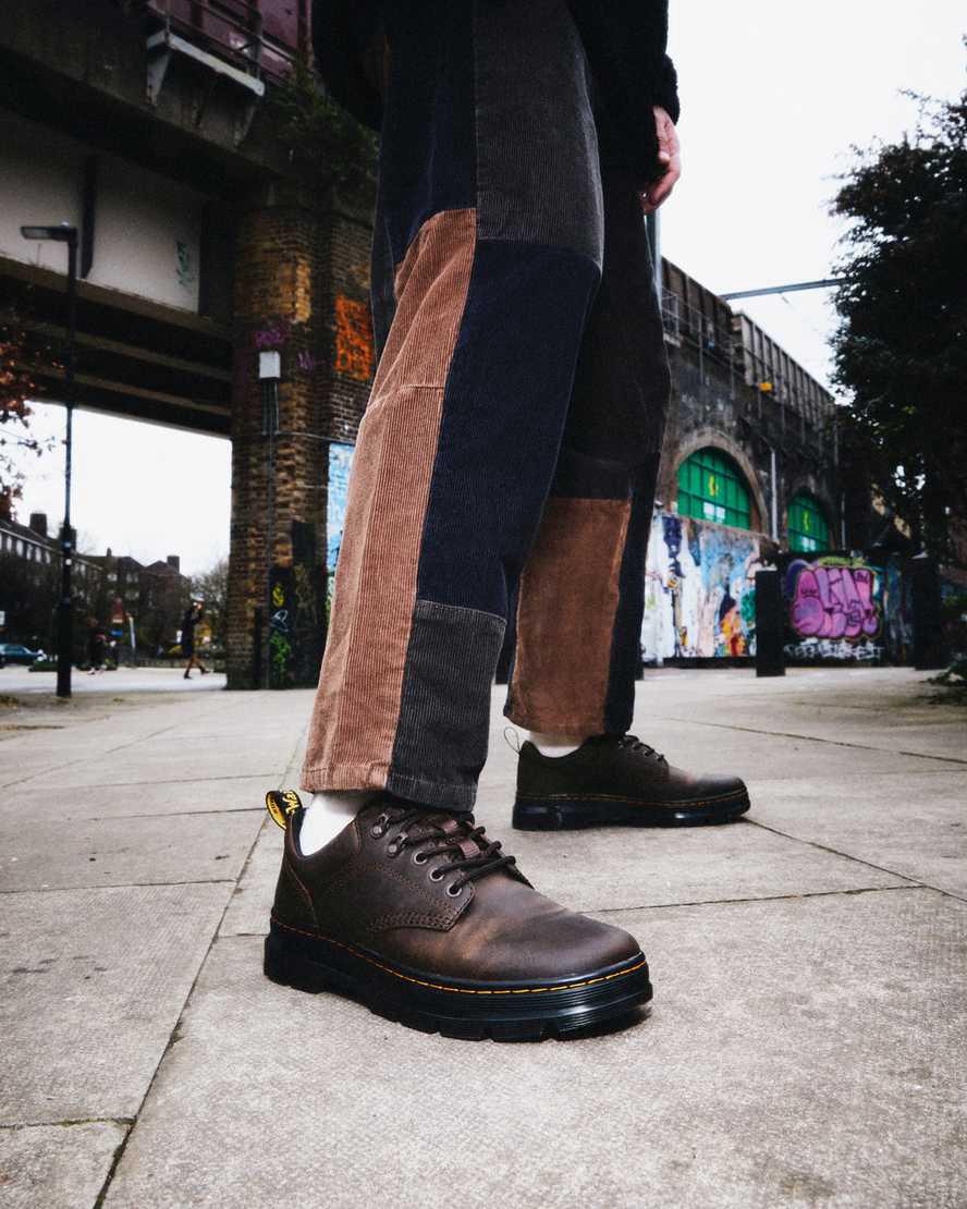 Dr Martens Reeder Crazy Horse Leather Utility Miesten Oxford Kengät Tummanruskea  Suomi |  7980CJMOY