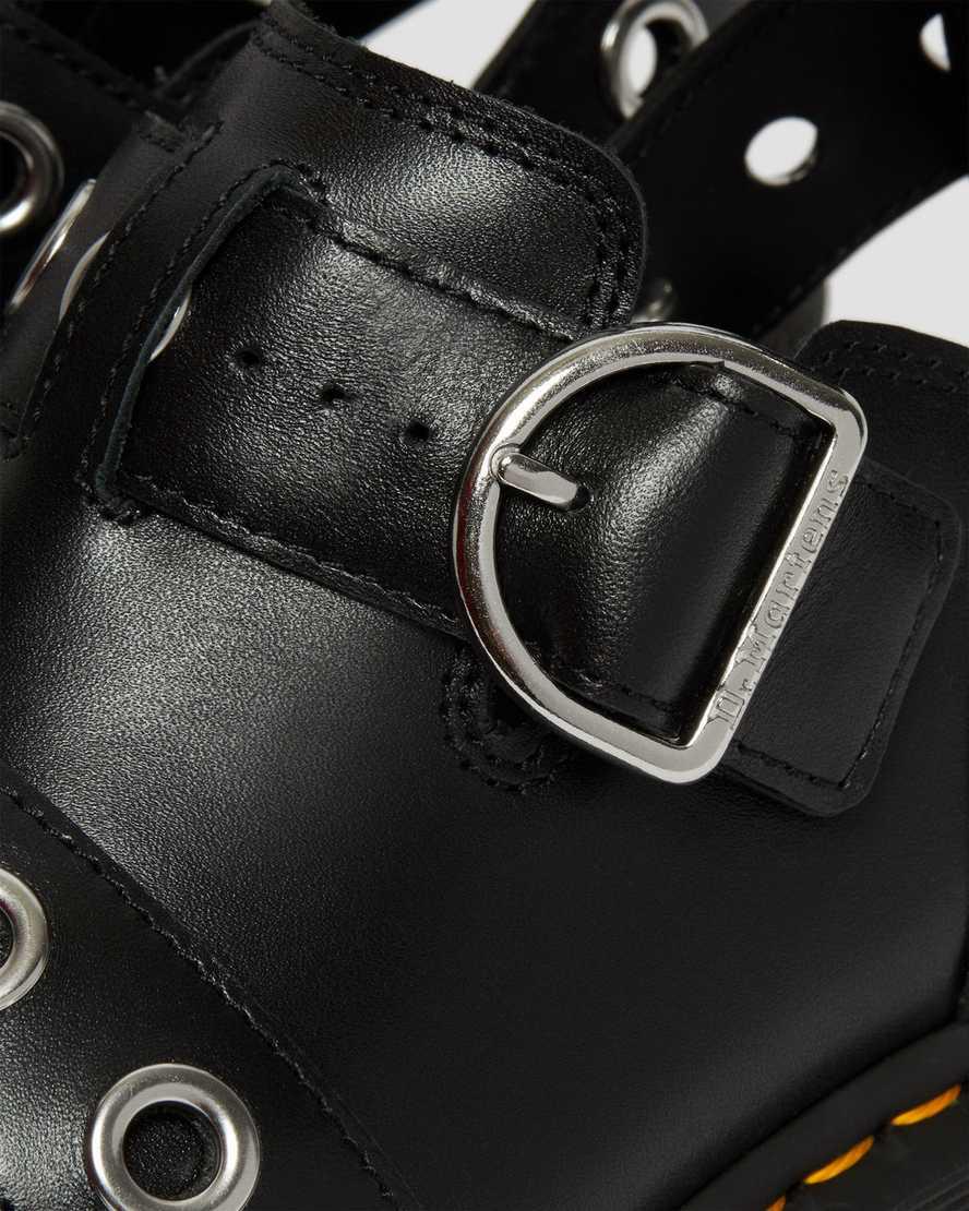 Dr Martens Ricki Hardware Nappa Lux Leather Platform Naisten Gladiaattori Sandaalit Mustat  Suomi |  4750KGXVF