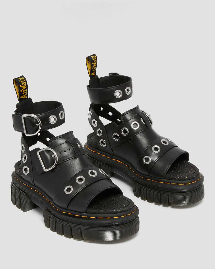 Dr Martens Ricki Hardware Nappa Lux Leather Platform Naisten Gladiaattori Sandaalit Mustat  Suomi |  4750KGXVF