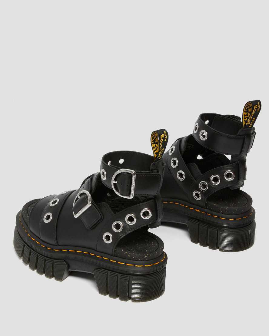 Dr Martens Ricki Hardware Nappa Lux Leather Platform Naisten Gladiaattori Sandaalit Mustat  Suomi |  4750KGXVF