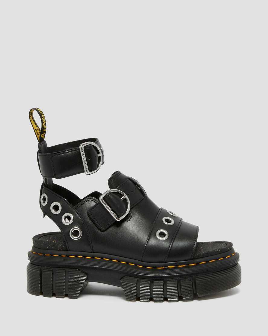 Dr Martens Ricki Hardware Nappa Lux Leather Platform Naisten Gladiaattori Sandaalit Mustat  Suomi |  4750KGXVF