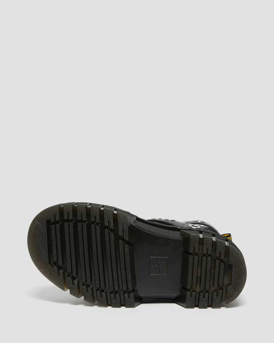 Dr Martens Ricki Hardware Nappa Lux Leather Platform Naisten Gladiaattori Sandaalit Mustat  Suomi |  4750KGXVF