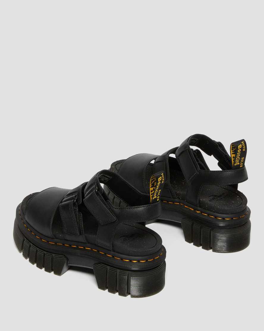 Dr Martens Ricki Nappa Lux Leather 3-Strap Platform Naisten Gladiaattori Sandaalit Mustat  Suomi |  0874KJDZL