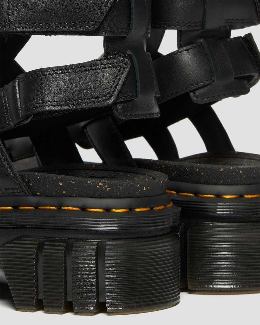 Dr Martens Ricki Nappa Lux Leather Platform Naisten Gladiaattori Sandaalit Mustat  Suomi |  1527UZKLE