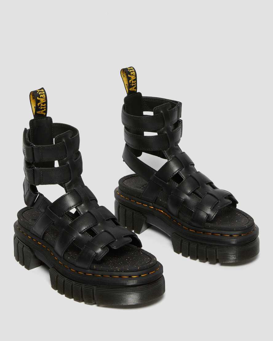 Dr Martens Ricki Nappa Lux Leather Platform Naisten Gladiaattori Sandaalit Mustat  Suomi |  1527UZKLE