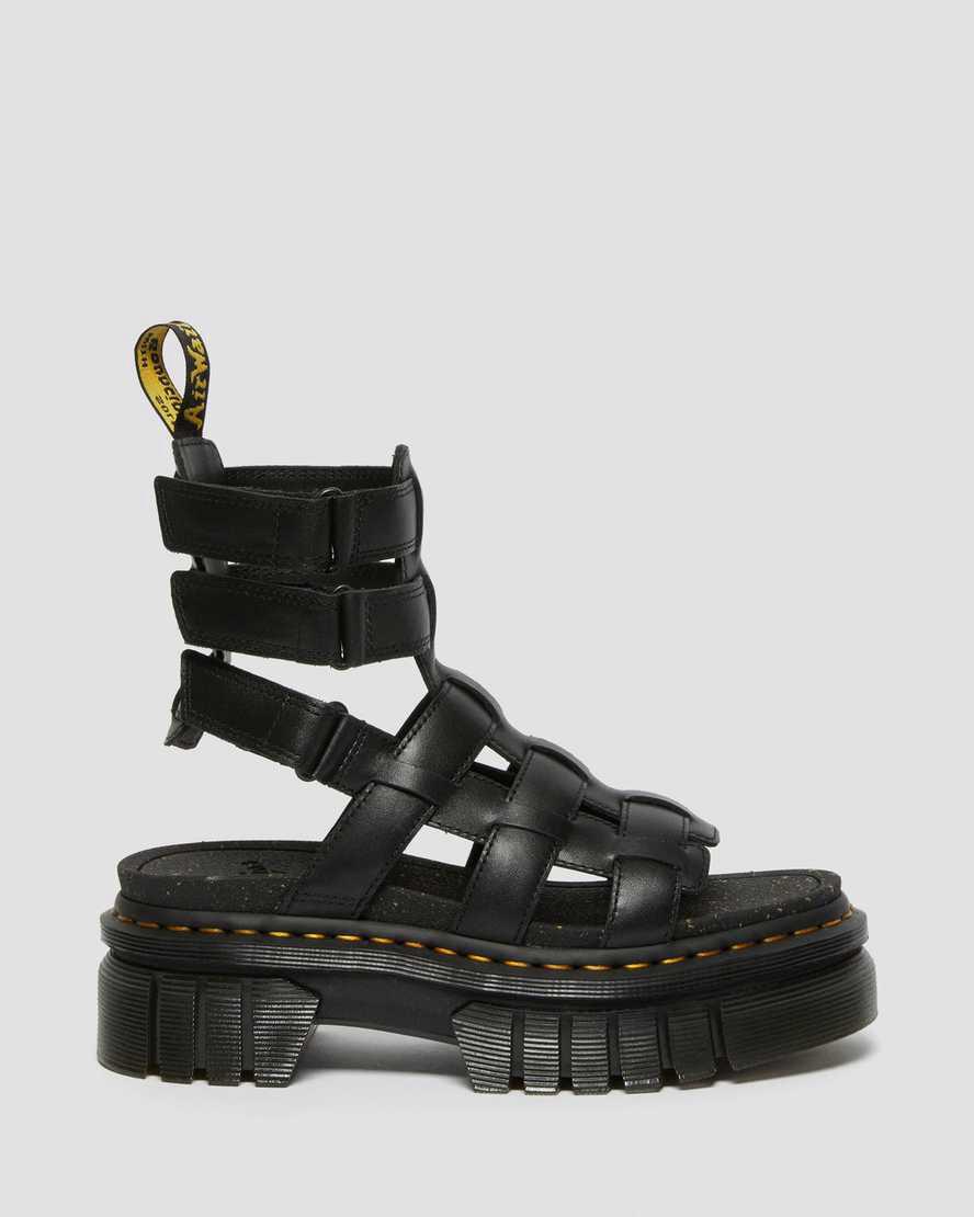 Dr Martens Ricki Nappa Lux Leather Platform Naisten Gladiaattori Sandaalit Mustat  Suomi |  1527UZKLE
