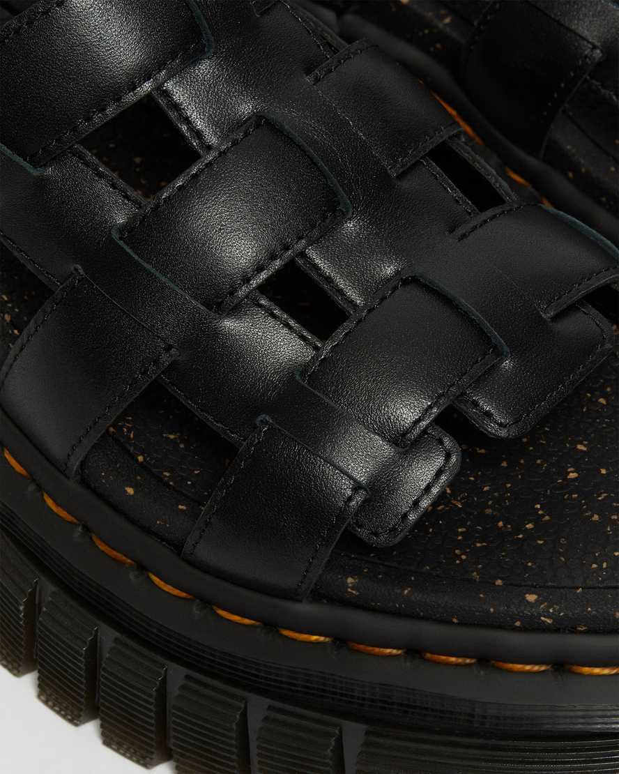 Dr Martens Ricki Nappa Lux Leather Platform Naisten Gladiaattori Sandaalit Mustat  Suomi |  1527UZKLE