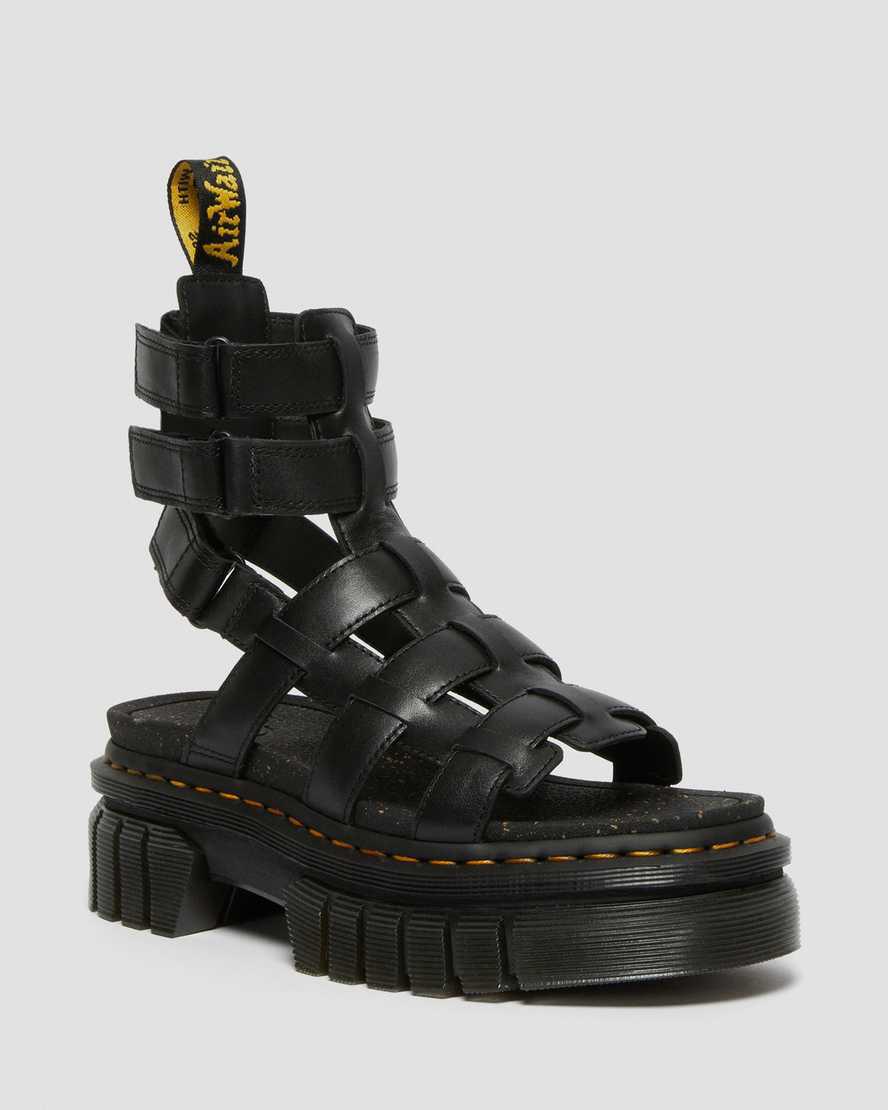 Dr Martens Ricki Nappa Lux Leather Platform Naisten Gladiaattori Sandaalit Mustat  Suomi |  1527UZKLE