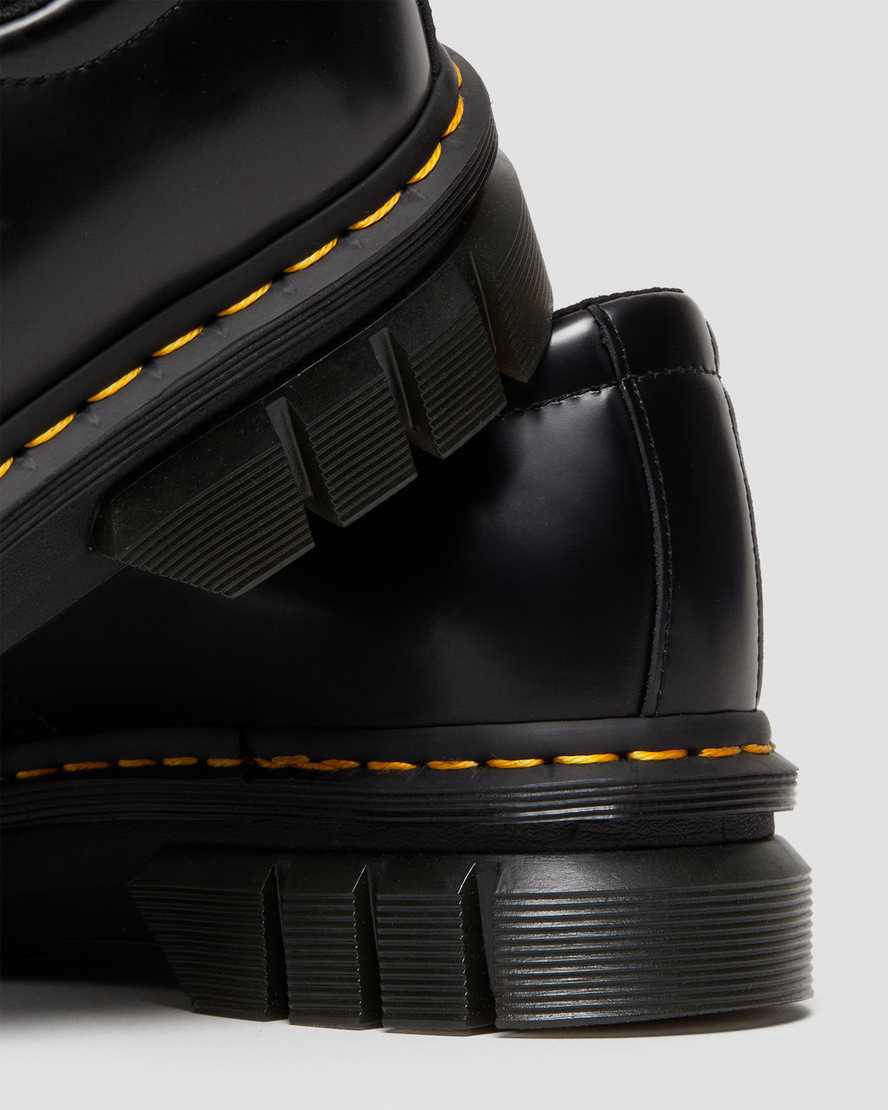 Dr Martens Rikard Polished Smooth Leather Platform Miesten Oxford Kengät Mustat  Suomi |  1268ROTIP