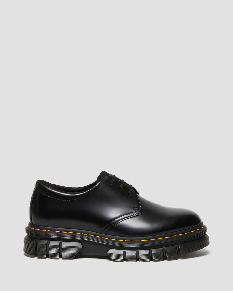 Dr Martens Rikard Polished Smooth Leather Platform Miesten Oxford Kengät Mustat  Suomi |  1268ROTIP