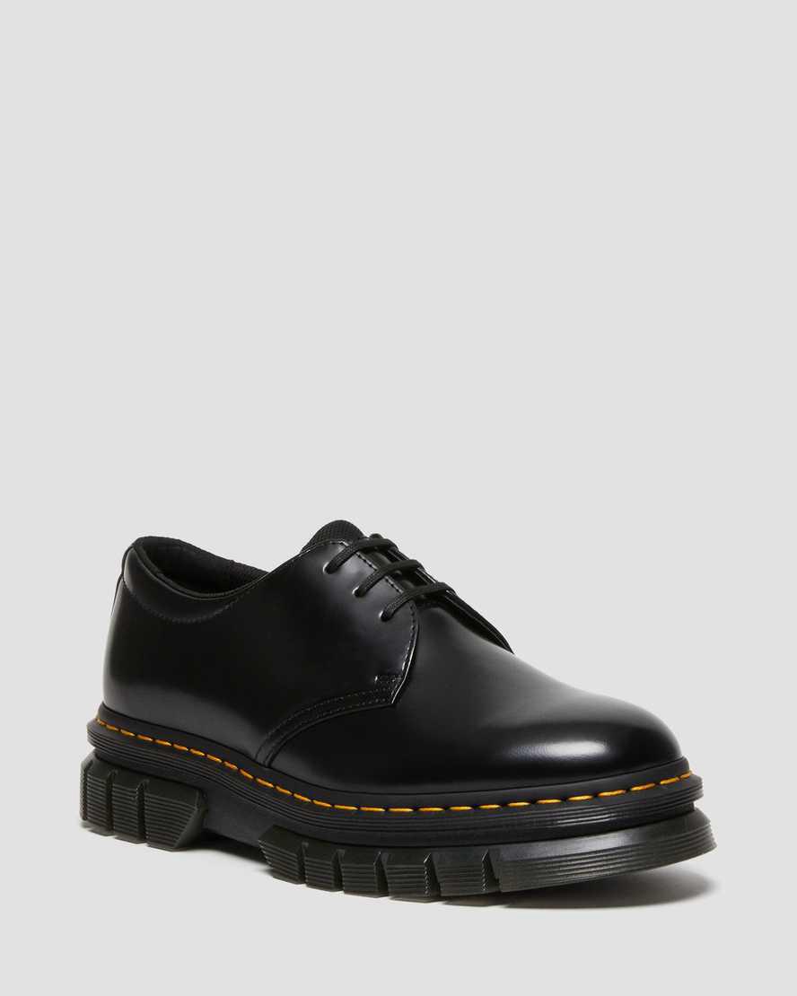 Dr Martens Rikard Polished Smooth Leather Platform Miesten Oxford Kengät Mustat  Suomi |  1268ROTIP