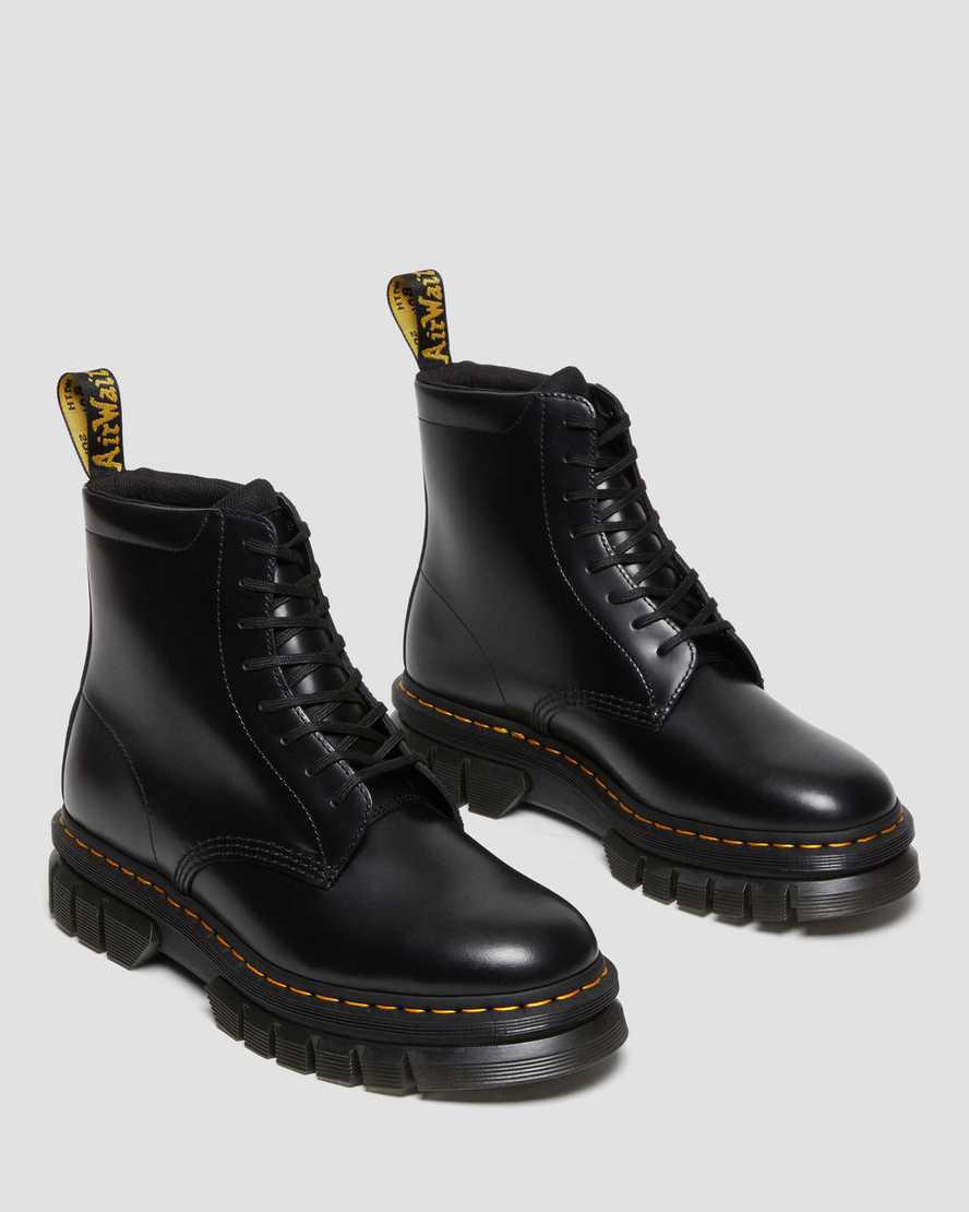 Dr Martens Rikard Smooth Leather Lace Up Naisten Platform Saappaat Mustat  Suomi |  0187XVLIG