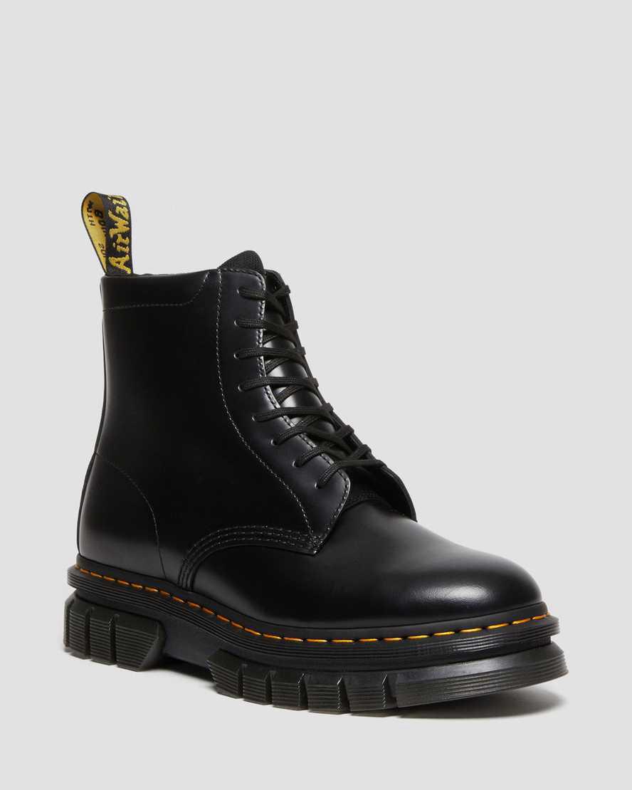Dr Martens Rikard Smooth Leather Lace Up Naisten Platform Saappaat Mustat  Suomi |  0187XVLIG