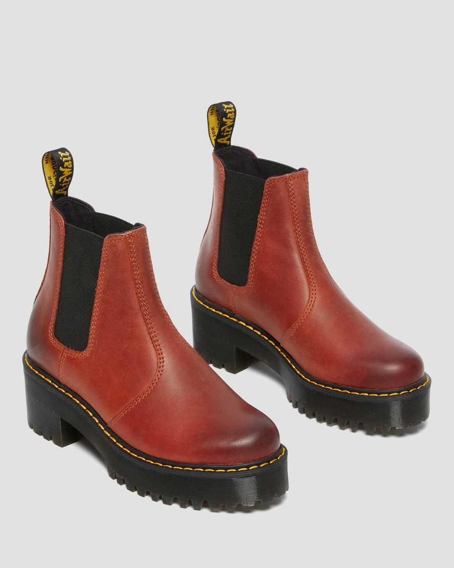Dr Martens Rometty Wyoming Leather Platform Chelsea Naisten Korkokengät Saappaat Ruskea  Suomi |  5786LZRTM