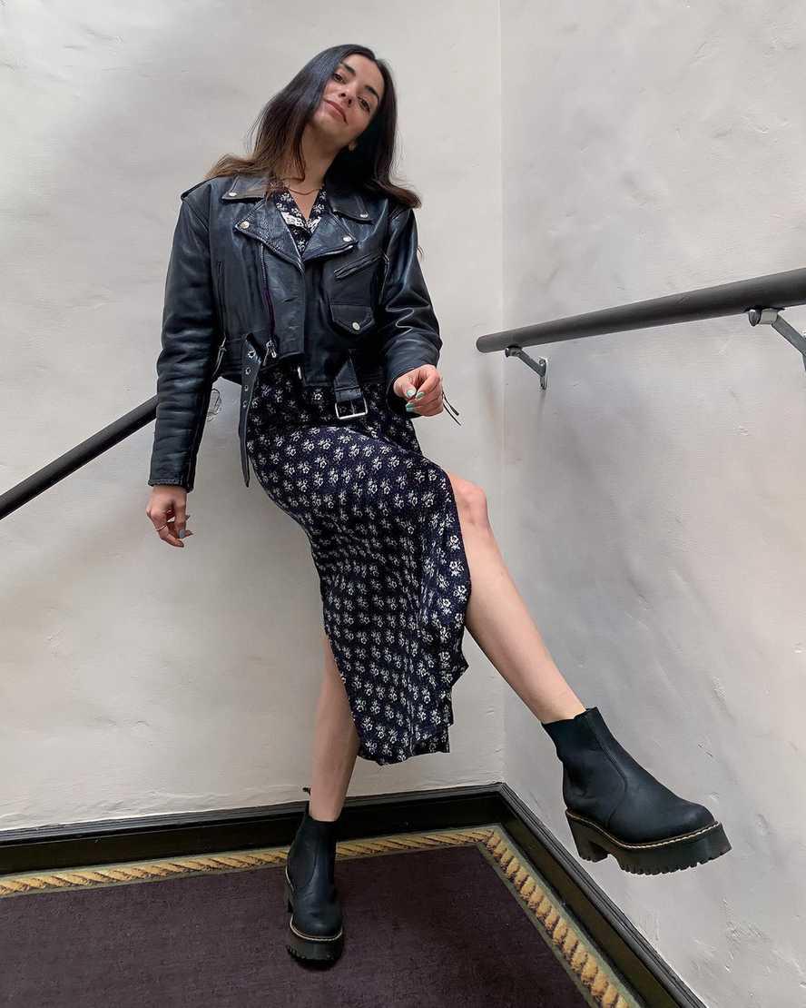 Dr Martens Rometty Wyoming Leather Platform Chelsea Naisten Korkokengät Saappaat Mustat  Suomi |  6385KRFHN