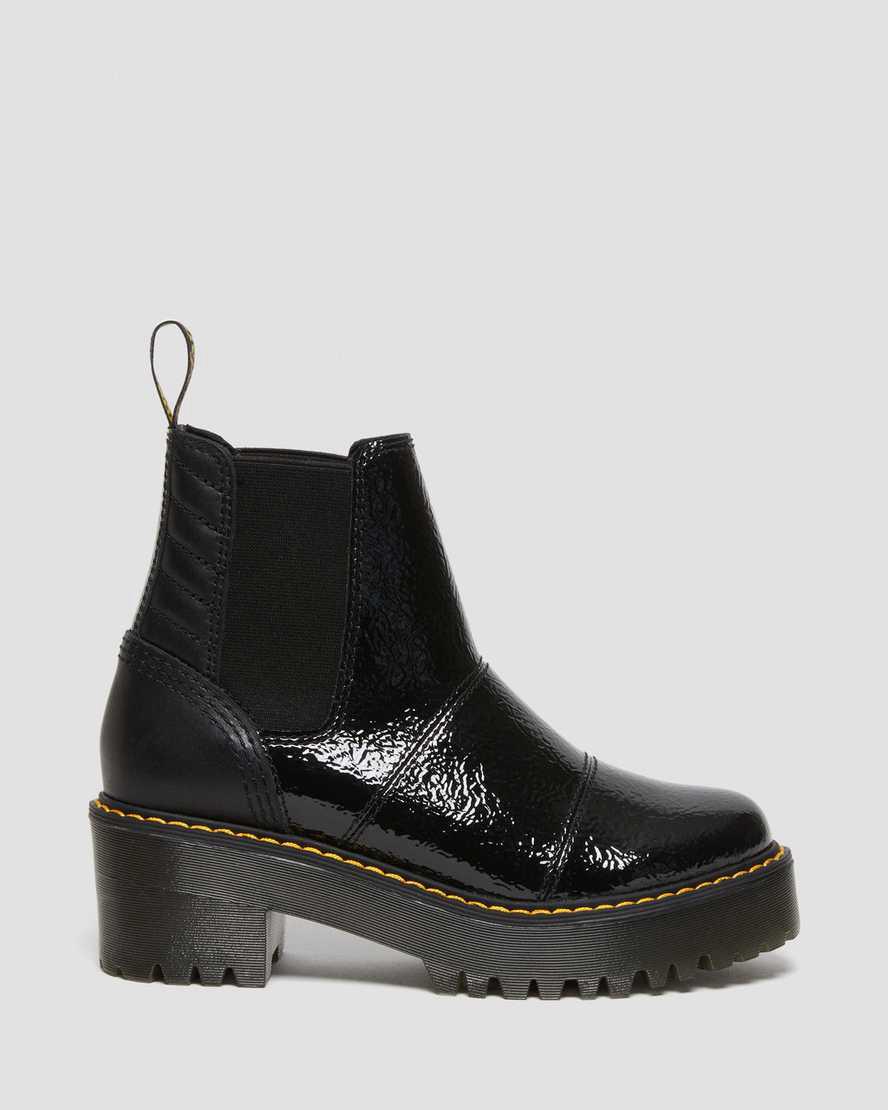 Dr Martens Rozalie Distressed Patent Chelsea Naisten Korkokengät Saappaat Mustat  Suomi |  9675GIVYA