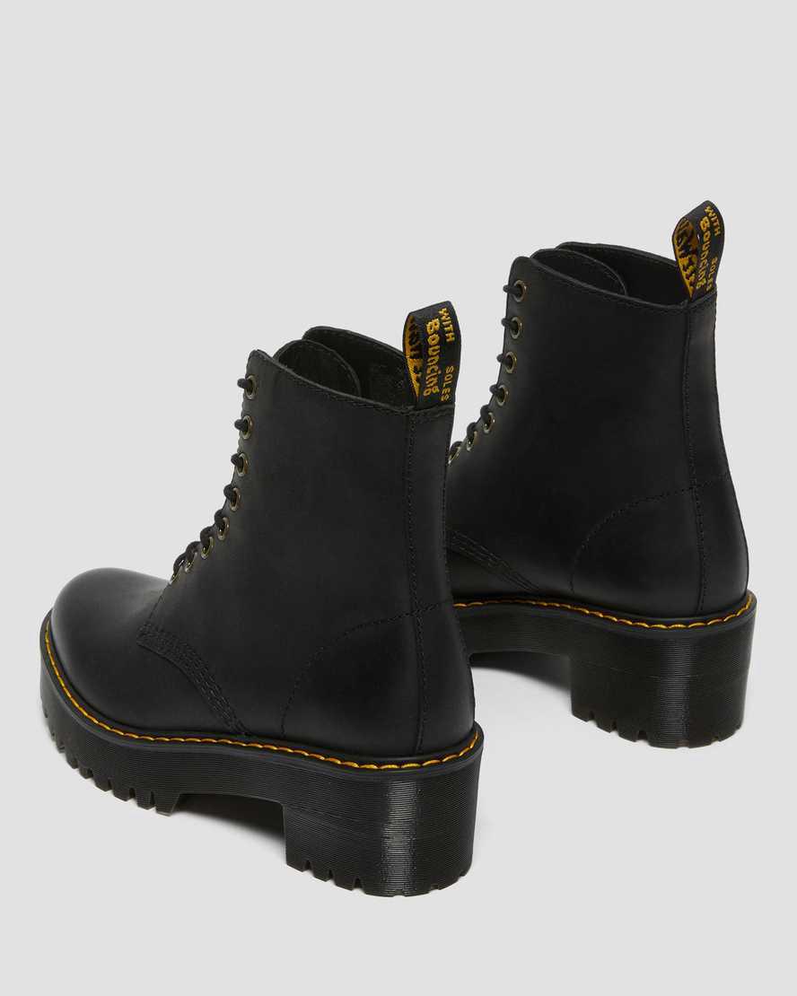 Dr Martens Shriver Hi Wyoming Leather Naisten Korkokengät Saappaat Mustat  Suomi |  0649GTPVR