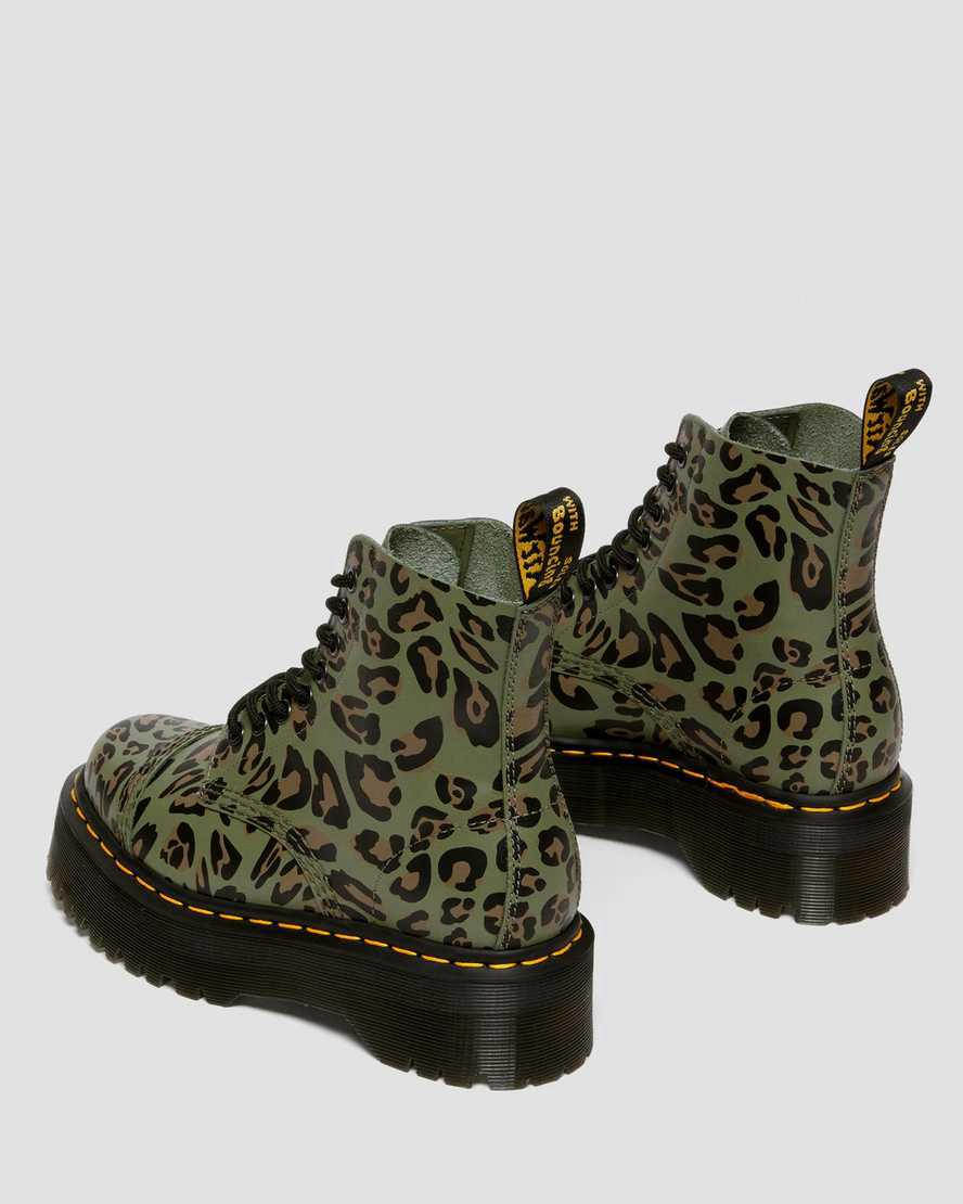Dr Martens Sinclair Distorted Leopard Print Naisten Platform Saappaat Khaki Vihreä  Suomi |  0783TVPKA