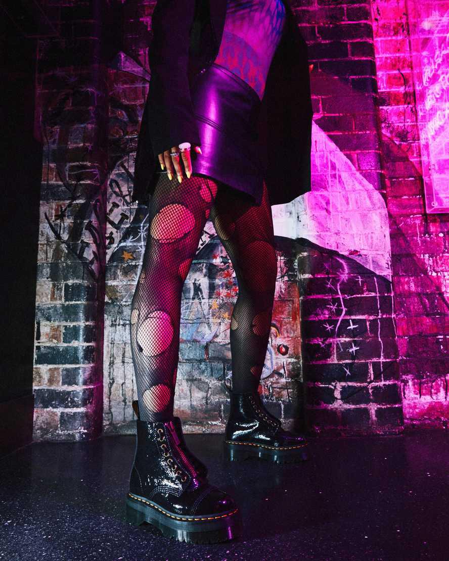 Dr Martens Sinclair Distressed Patent Leather Platform Naisten Nilkkurit Mustat  Suomi |  6970ZOUFM