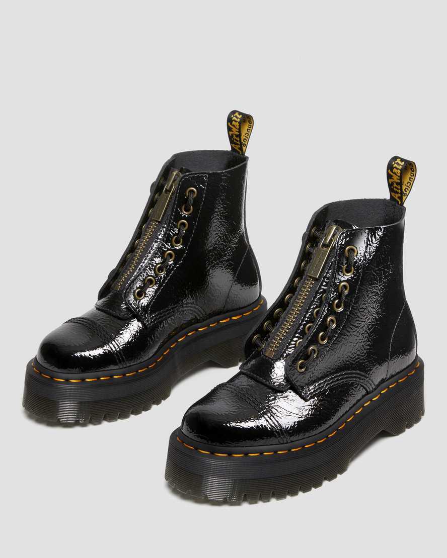 Dr Martens Sinclair Distressed Patent Leather Platform Naisten Nilkkurit Mustat  Suomi |  6970ZOUFM