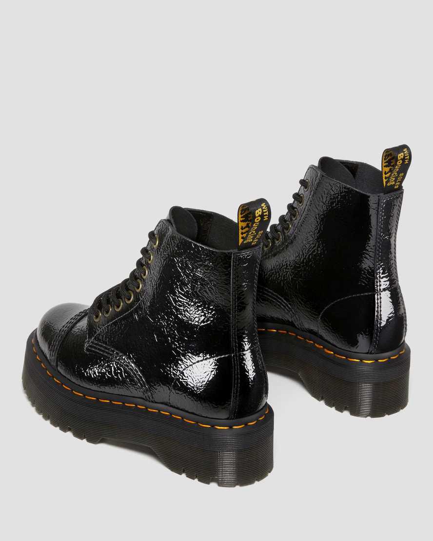 Dr Martens Sinclair Distressed Patent Leather Platform Naisten Nilkkurit Mustat  Suomi |  6970ZOUFM