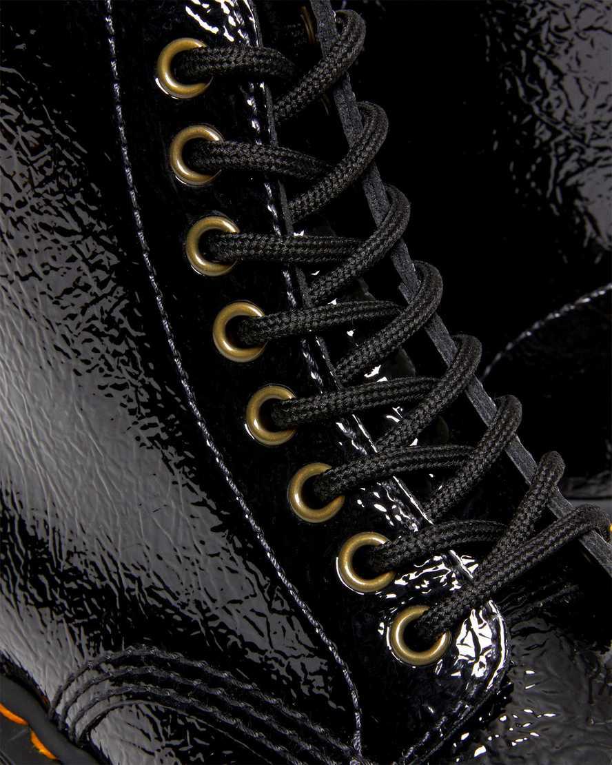 Dr Martens Sinclair Distressed Patent Leather Platform Naisten Nilkkurit Mustat  Suomi |  6970ZOUFM