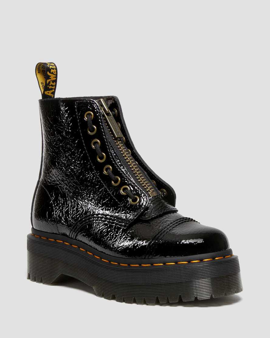 Dr Martens Sinclair Distressed Patent Leather Platform Naisten Nilkkurit Mustat  Suomi |  6970ZOUFM