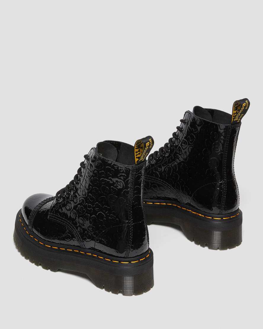 Dr Martens Sinclair Leopard Emboss Patent Leather Platform Naisten Nilkkurit Mustat  Suomi |  8570FXWGR