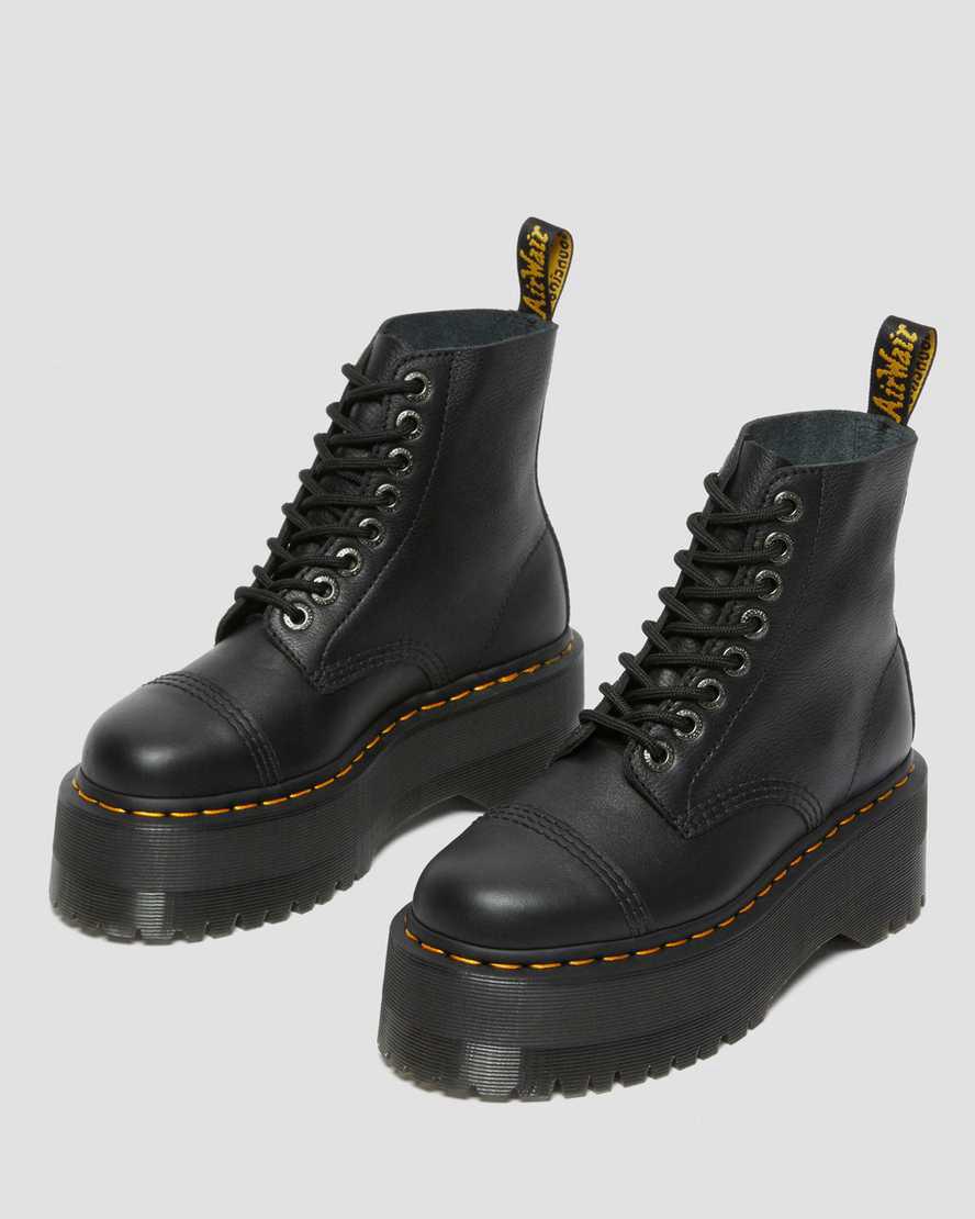 Dr Martens Sinclair Max Pisa Leather Naisten Platform Saappaat Mustat  Suomi |  8970HOXED