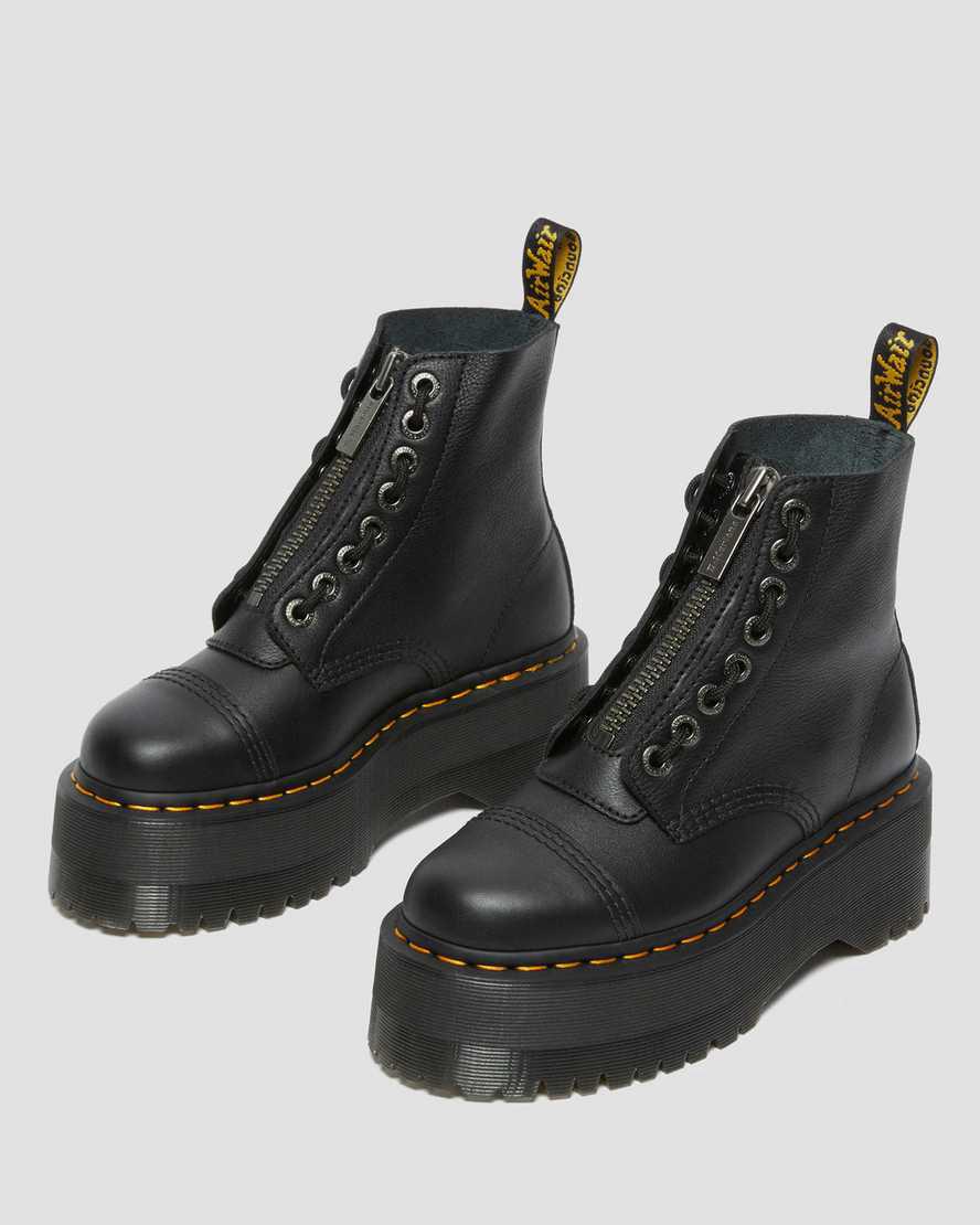 Dr Martens Sinclair Max Pisa Leather Naisten Platform Saappaat Mustat  Suomi |  8970HOXED