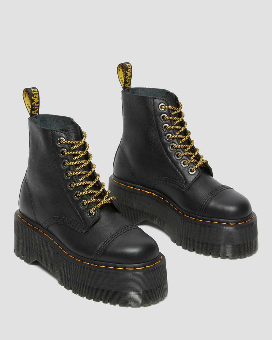 Dr Martens Sinclair Max Pisa Leather Naisten Platform Saappaat Mustat  Suomi |  8970HOXED