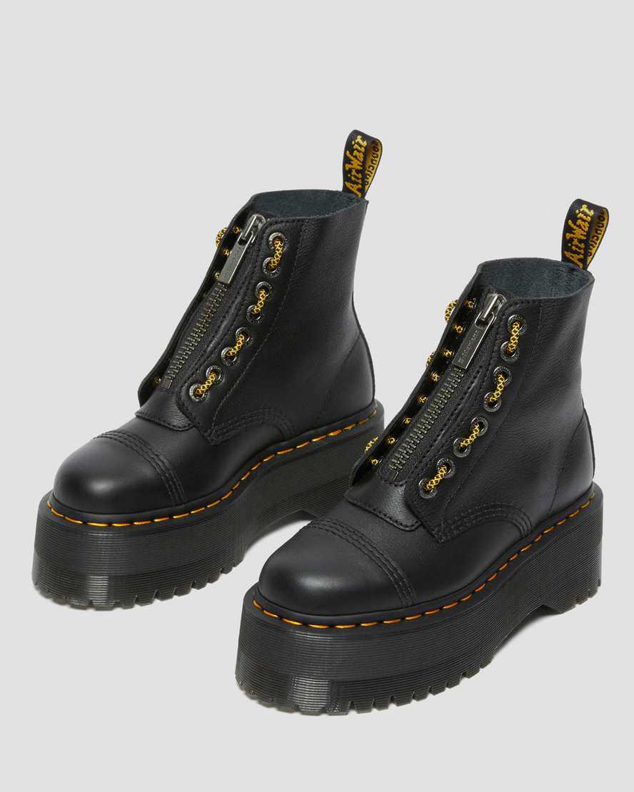 Dr Martens Sinclair Max Pisa Leather Naisten Platform Saappaat Mustat  Suomi |  8970HOXED