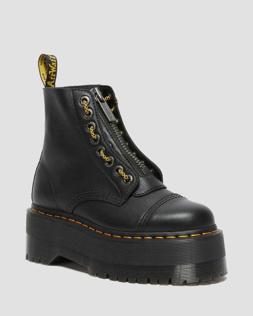 Dr Martens Sinclair Max Pisa Leather Naisten Platform Saappaat Mustat  Suomi |  8970HOXED