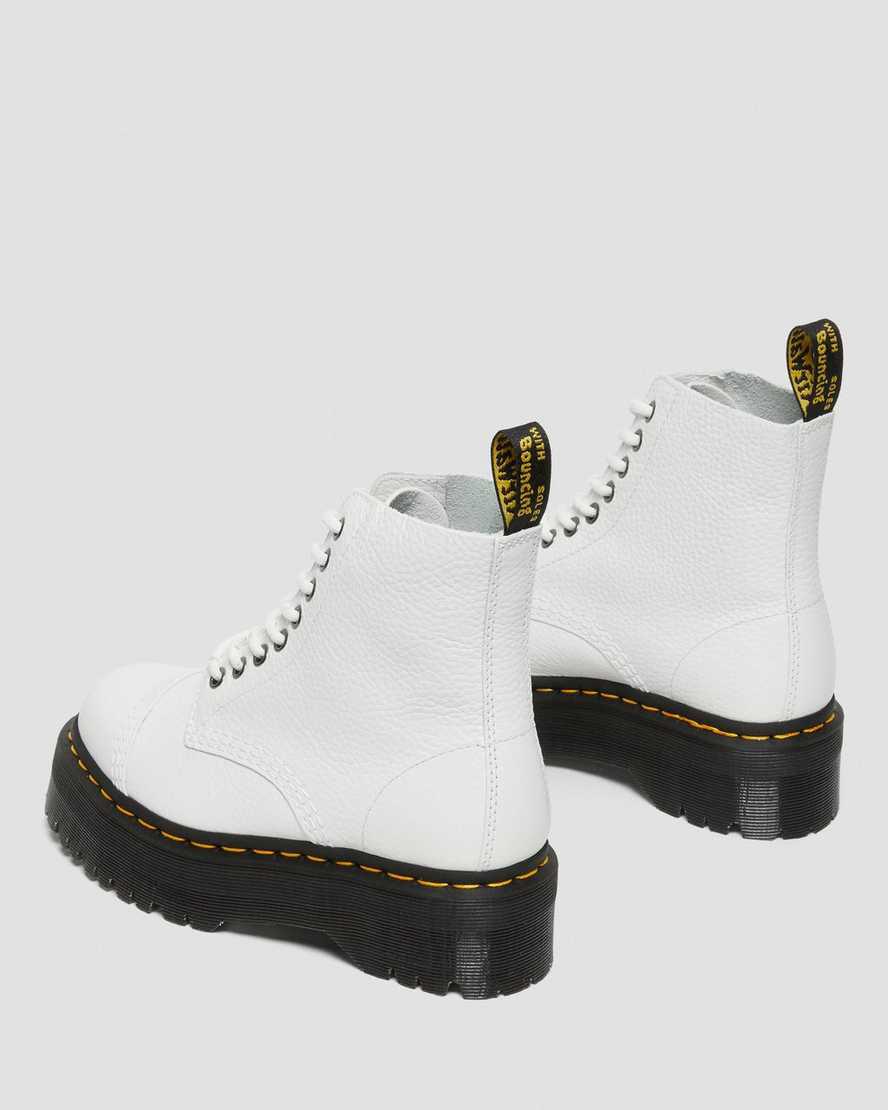 Dr Martens Sinclair Milled Nappa Leather Naisten Platform Saappaat Valkoinen  Suomi |  0893YCSOB