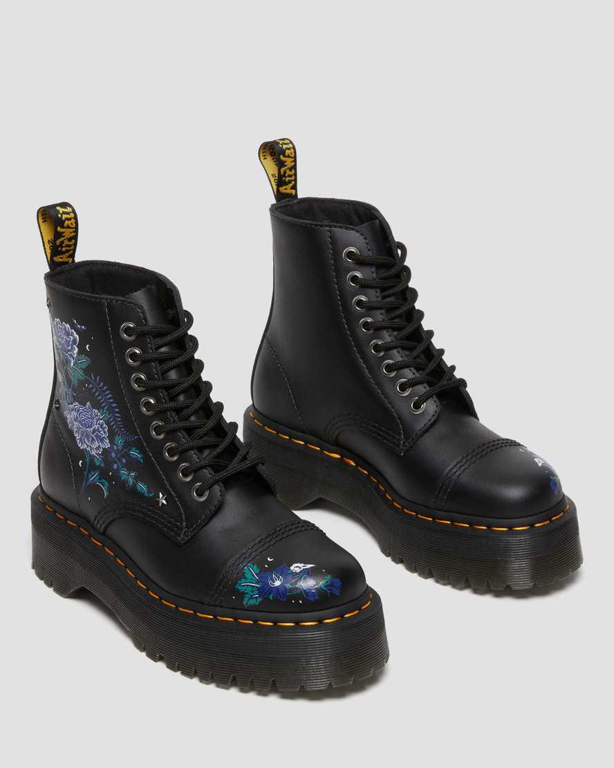 Dr Martens Sinclair Mystic Floral Leather Platform Naisten Nilkkurit Mustat  Suomi |  6724AOXCW