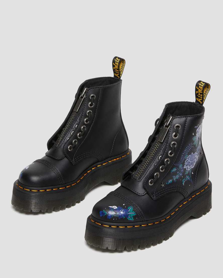 Dr Martens Sinclair Mystic Floral Leather Platform Naisten Nilkkurit Mustat  Suomi |  6724AOXCW