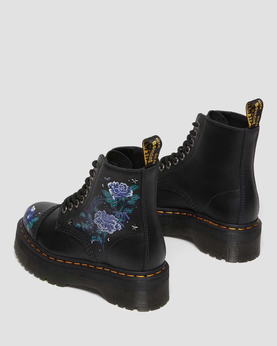 Dr Martens Sinclair Mystic Floral Leather Platform Naisten Nilkkurit Mustat  Suomi |  6724AOXCW
