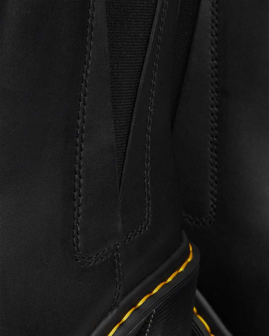 Dr Martens Spence Leather Flared Heel Naisten Chelsea Saappaat Mustat  Suomi |  9304PLHBE