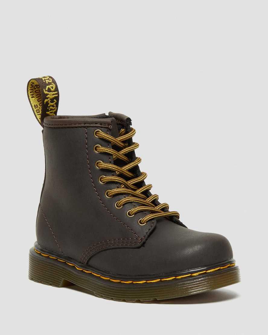 Dr Martens Toddler 1460 Wildhorse Leather Lasten Nauhasaappaat Tummanruskea  Suomi |  1750DCLXB