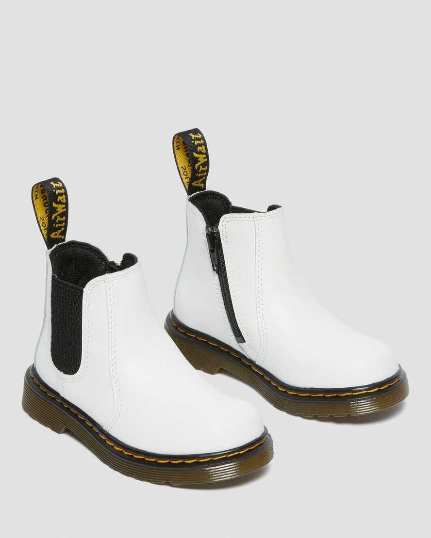 Dr Martens Toddler 2976 Leather Lasten Chelsea Saappaat Valkoinen  Suomi |  0381MHFNG