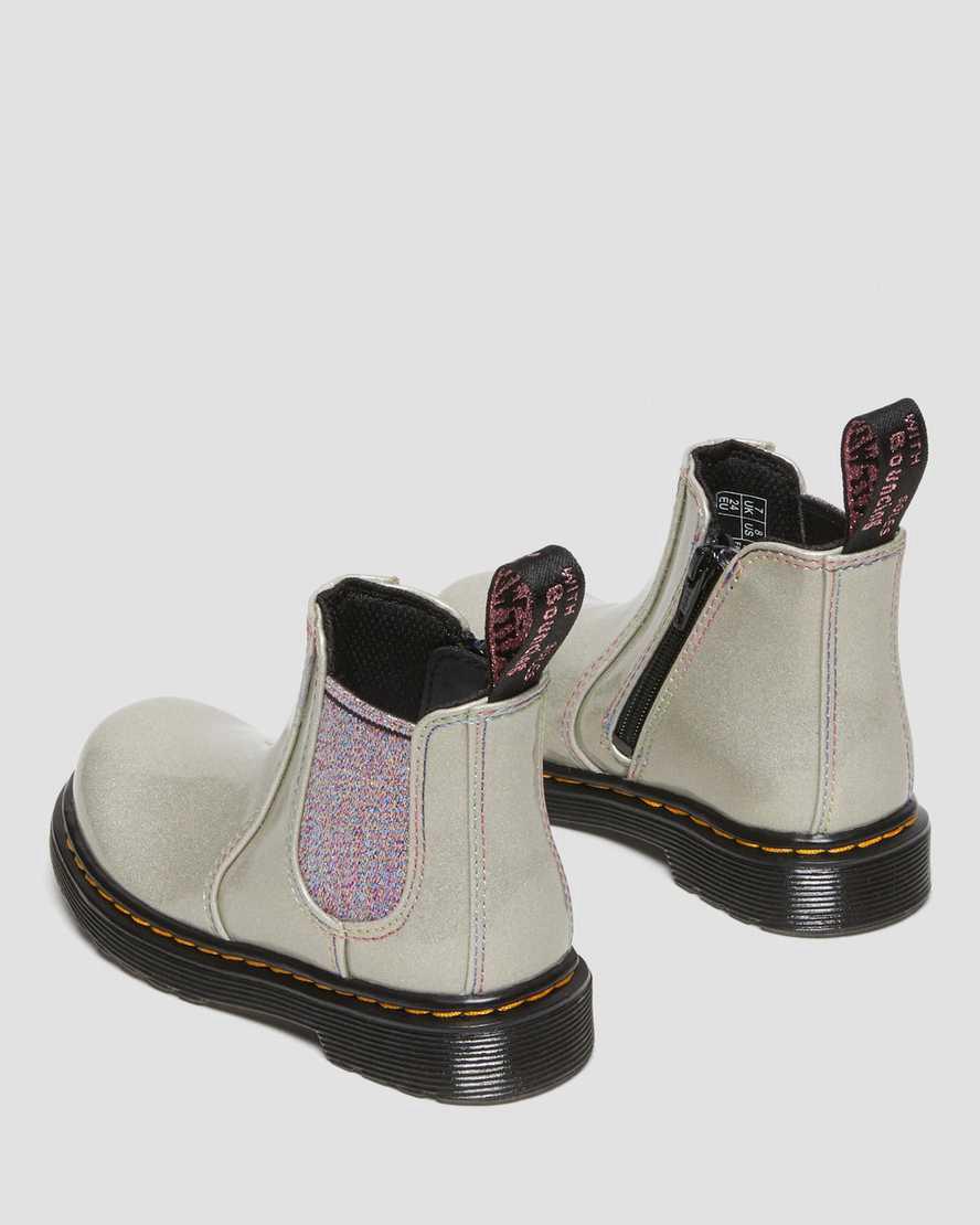 Dr Martens Toddler 2976 Sparkle Rays Lasten Chelsea Saappaat Hopea  Suomi |  8375GLNRO