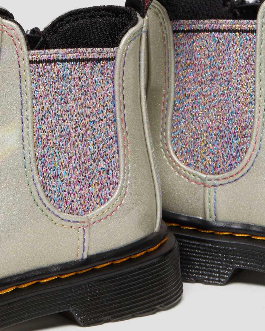 Dr Martens Toddler 2976 Sparkle Rays Lasten Chelsea Saappaat Hopea  Suomi |  8375GLNRO