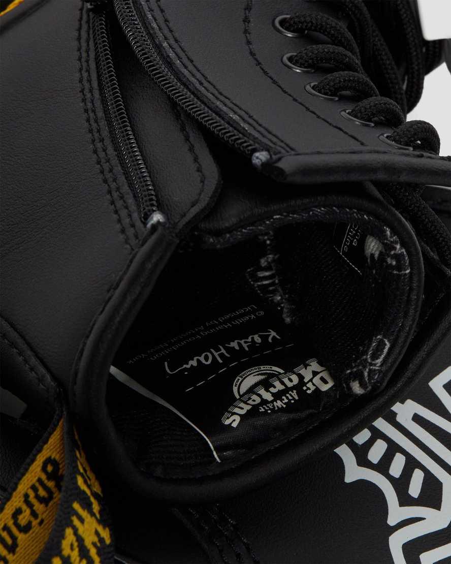 Dr Martens Toddler Keith Haring 1460 Leather Lasten Nauhasaappaat Black/White  Suomi |  6543AQFCT