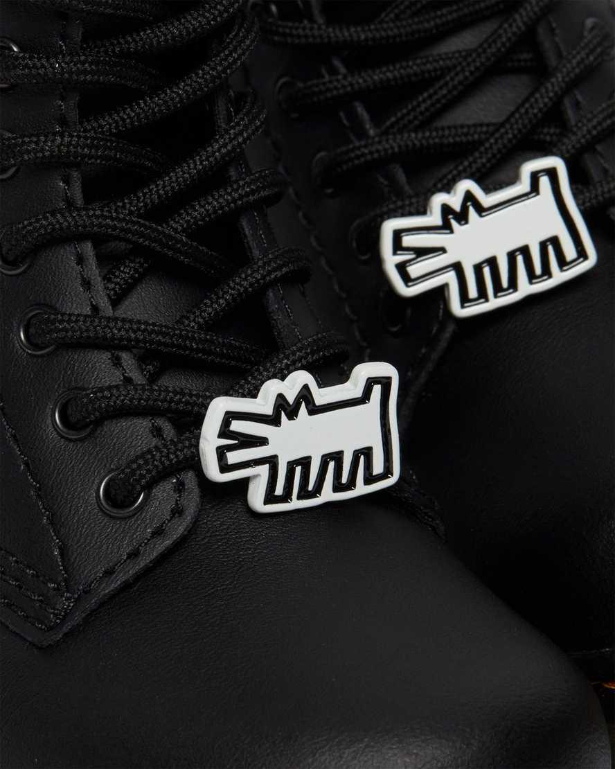 Dr Martens Toddler Keith Haring 1460 Leather Lasten Nauhasaappaat Black/White  Suomi |  6543AQFCT