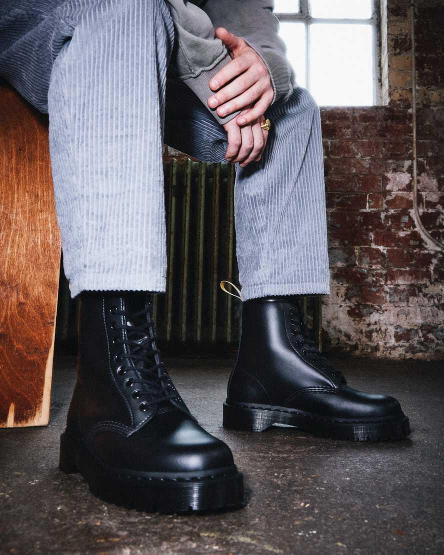 Dr Martens Vegan 1460 Bex Mono Lace Up Naisten Platform Saappaat Mustat  Suomi |  1986TIOSU