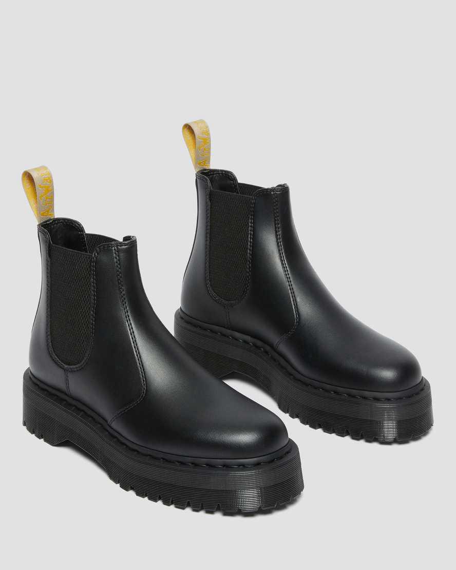 Dr Martens Vegan 2976 Felix Platform Chelsea Miesten Nilkkurit Mustat  Suomi |  6458GSOUA