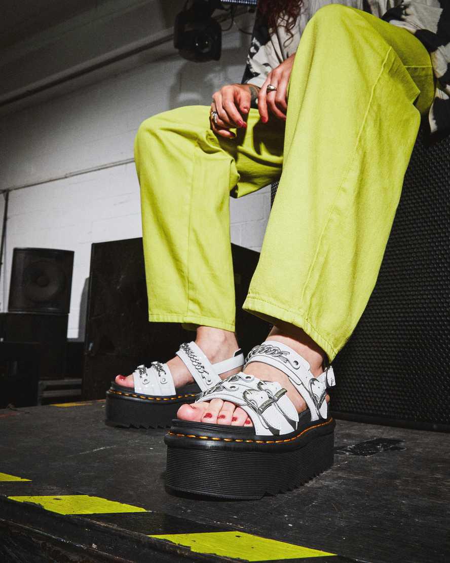 Dr Martens Voss II Chain Patent Leather Platform Naisten Gladiaattori Sandaalit Valkoinen  Suomi |  1349ZPYBT