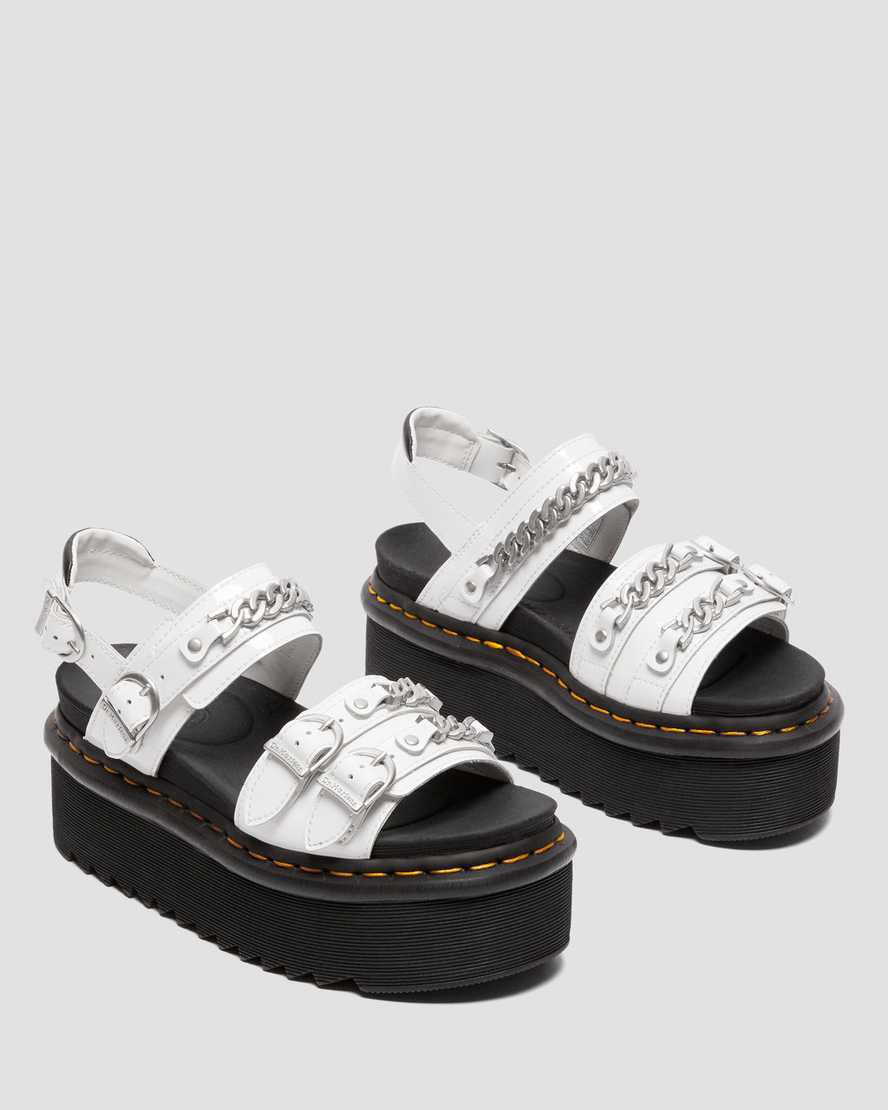 Dr Martens Voss II Chain Patent Leather Platform Naisten Gladiaattori Sandaalit Valkoinen  Suomi |  1349ZPYBT