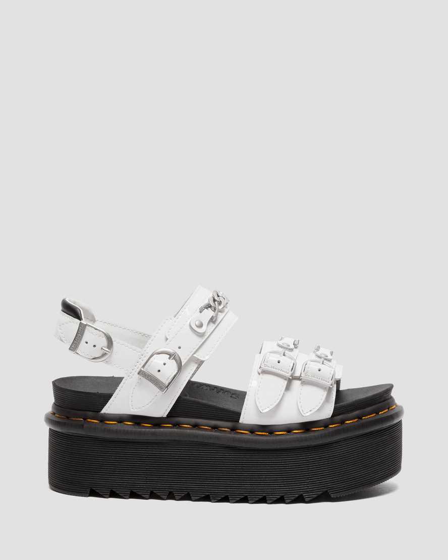 Dr Martens Voss II Chain Patent Leather Platform Naisten Gladiaattori Sandaalit Valkoinen  Suomi |  1349ZPYBT